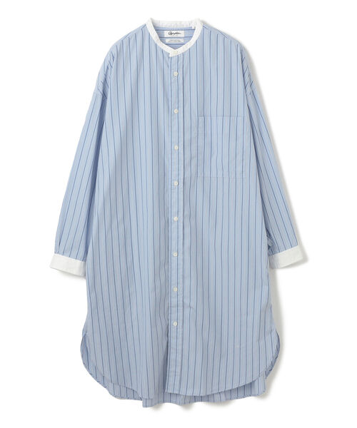 Ray BEAMS(レイビームス)の「GYMPHLEX / バンドカラー ロングスリーブ ドレス(シャツワンピース・レディース・グリーン/ブルー系その他・14)」の8枚目の写真