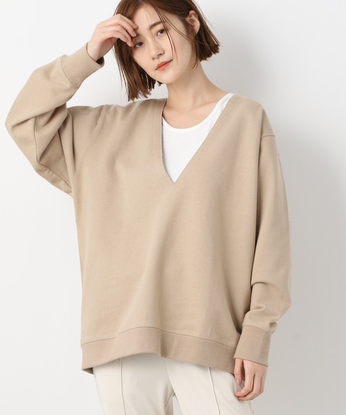 A part by（アパートバイ）の「ウラケスキッパープルオーバー　261018（スウェット・レディース・チャコールグレー/ベージュ/パープル・FREE）」の3枚目の写真