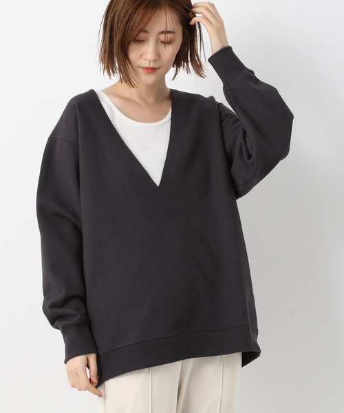 A part by（アパートバイ）の「ウラケスキッパープルオーバー　261018（スウェット・レディース・チャコールグレー/ベージュ/パープル・FREE）」の2枚目の写真