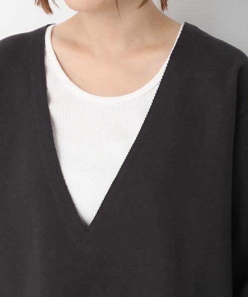 A part by（アパートバイ）の「ウラケスキッパープルオーバー　261018（スウェット・レディース・チャコールグレー/ベージュ/パープル・FREE）」の4枚目の写真