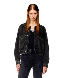 DIESEL | レディース デニム スリム ボンバー ジャケット ブラック(デニムジャケット)