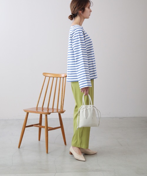 frames RAY CASSIN（フレームスレイカズン）の「WEB限定 センタープレスストレートパンツ セットアップ着用可（スラックス・レディース・ピンク/ブラック/イエロー×グリーン・FREE）」の13枚目の写真