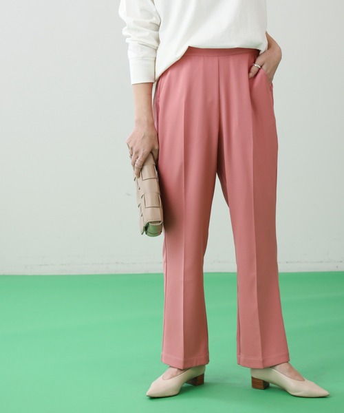 frames RAY CASSIN（フレームスレイカズン）の「WEB限定 センタープレスストレートパンツ セットアップ着用可（スラックス・レディース・ピンク/ブラック/イエロー×グリーン・FREE）」の7枚目の写真