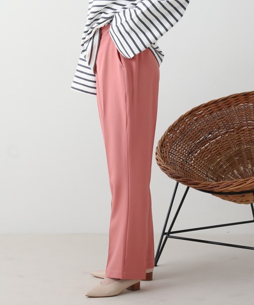 frames RAY CASSIN（フレームスレイカズン）の「WEB限定 センタープレスストレートパンツ セットアップ着用可（スラックス・レディース・ピンク/ブラック/イエロー×グリーン・FREE）」の19枚目の写真