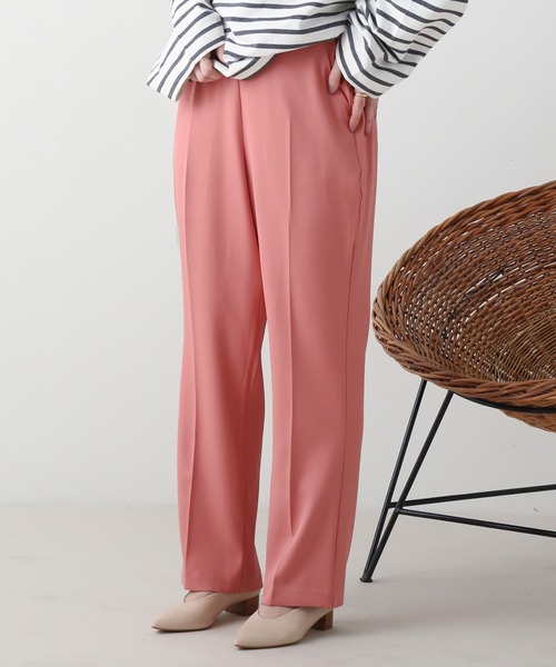 frames RAY CASSIN（フレームスレイカズン）の「WEB限定 センタープレスストレートパンツ セットアップ着用可（スラックス・レディース・ピンク/ブラック/イエロー×グリーン・FREE）」の18枚目の写真