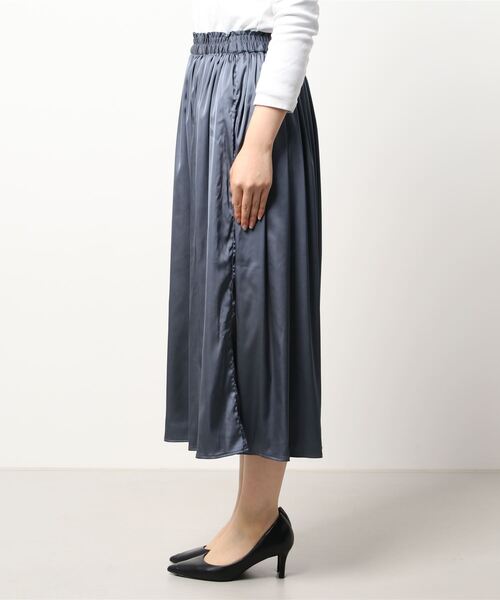 Te chichi(テチチ)の「サテンギャザースカート(スカート・レディース・ピンク/チャコール・フリ-)」の4枚目の写真