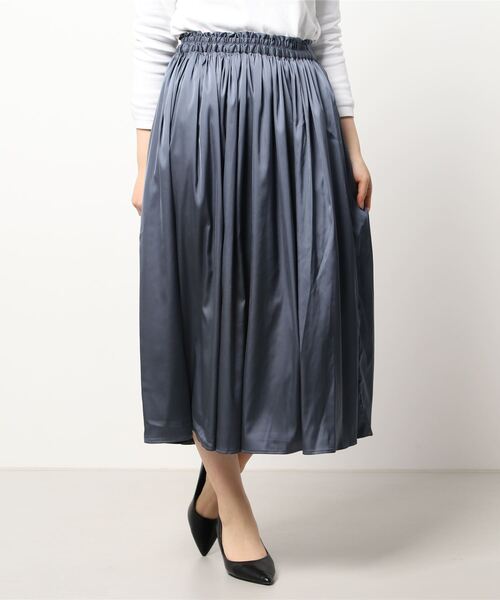 Te chichi(テチチ)の「サテンギャザースカート(スカート・レディース・ピンク/チャコール・フリ-)」の5枚目の写真