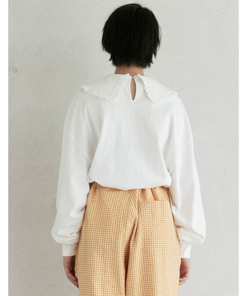Little sunny bite（リトルサニーバイト）の「Big collar long tee（Tシャツ/カットソー・レディース・ホワイト/ブラック/イエロー/ブルー・FREE）」の7枚目の写真