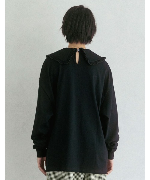 Little sunny bite（リトルサニーバイト）の「Big collar long tee（Tシャツ/カットソー・レディース・ホワイト/ブラック/イエロー/ブルー・FREE）」の16枚目の写真