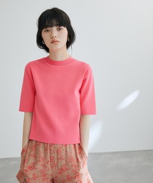 ADAM ET ROPE' | 【サステナブル】ハーフスリーブカラーニット(ニット/セーター)