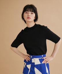 ADAM ET ROPE' | 【サステナブル】ハーフスリーブカラーニット(ニット/セーター)