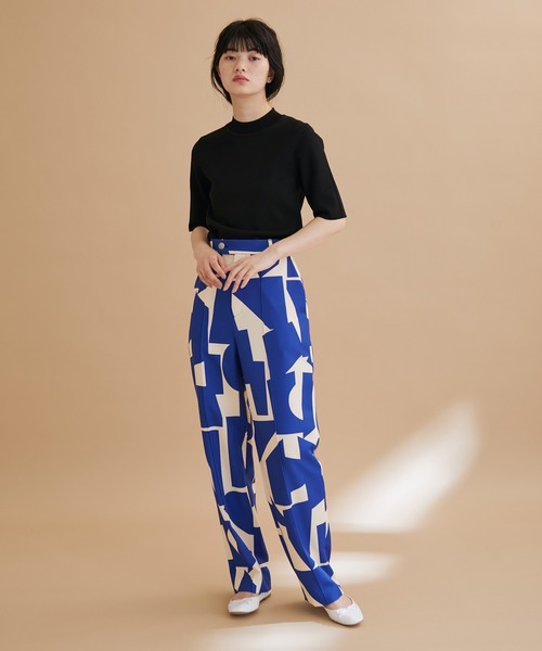 ADAM ET ROPE'（アダムエロペ）の「〈追加〉【サステナブル】ハーフスリーブカラーニット（ニット/セーター・レディース・ピンク/ブラック/ホワイト/グリーン/イエロー・FREE）」の9枚目の写真