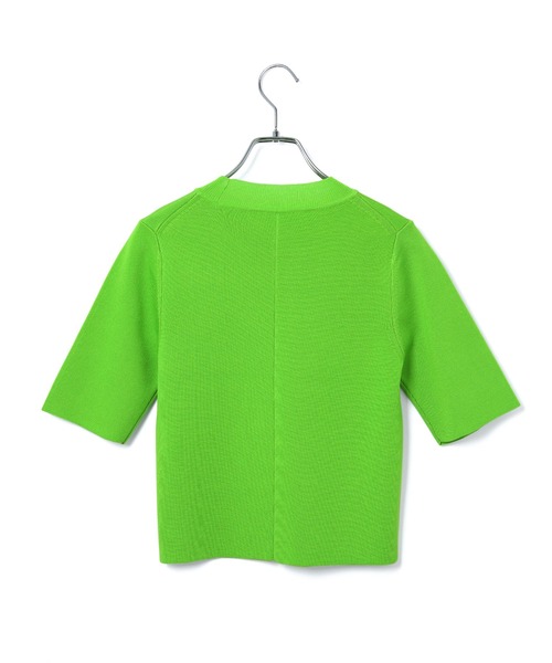 ADAM ET ROPE'（アダムエロペ）の「〈追加〉【サステナブル】ハーフスリーブカラーニット（ニット/セーター・レディース・ピンク/ブラック/ホワイト/グリーン/イエロー・FREE）」の13枚目の写真