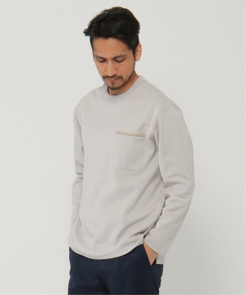 ikka（イッカ）の「ダブルフェイスポケ付きT（Tシャツ/カットソー・メンズ・グレー/グリーン/ネイビー・M/L/XL）」の2枚目の写真
