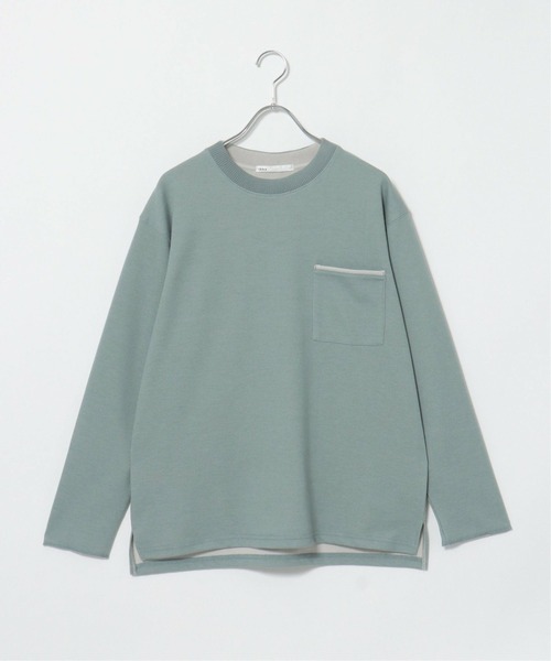 ikka（イッカ）の「ダブルフェイスポケ付きT（Tシャツ/カットソー・メンズ・グレー/グリーン/ネイビー・M/L/XL）」の8枚目の写真