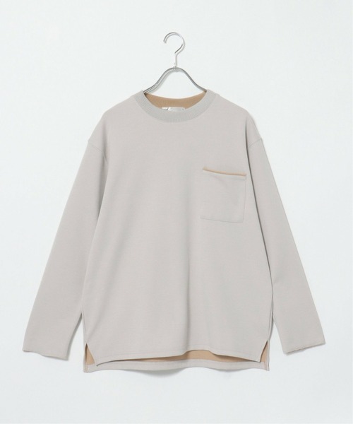 ikka（イッカ）の「ダブルフェイスポケ付きT（Tシャツ/カットソー・メンズ・グレー/グリーン/ネイビー・M/L/XL）」の7枚目の写真