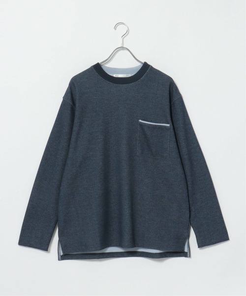 ikka（イッカ）の「ダブルフェイスポケ付きT（Tシャツ/カットソー・メンズ・グレー/グリーン/ネイビー・M/L/XL）」の6枚目の写真