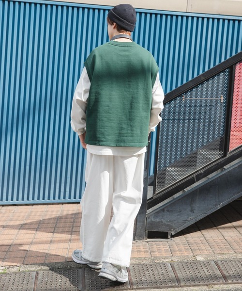 WEGO（ウィゴー）の「WEGO/ヘビーウエイト チームロゴ刺繍ルーズベスト（ベスト・メンズ・杢グレー/パープル/ブラック/ダークグリーン・FREE）」の15枚目の写真