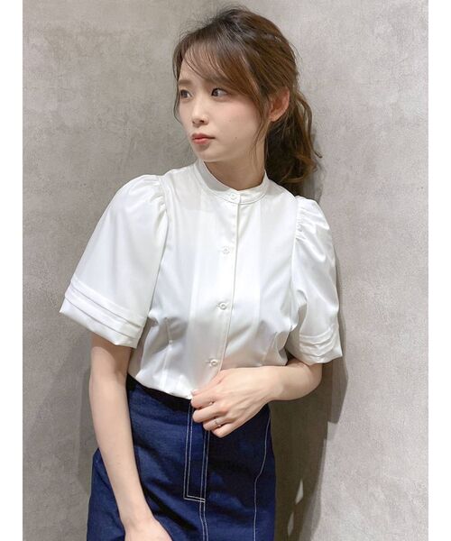 dazzlin（ダズリン）の「ピンタックバルーンスリーブブラウス（シャツ/ブラウス・レディース・グレー/オフホワイト・FREE）」の5枚目の写真