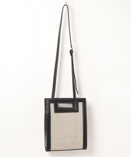 Te chichi（テチチ）の「麻混キャンバスミニスクエアバッグ（ショルダーバッグ・レディース・キャメル/ブラック・ﾌﾘ-）」の3枚目の写真
