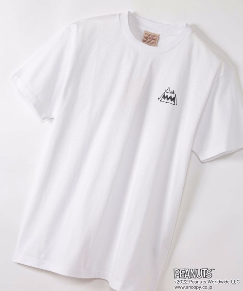 PEANUTS(ピーナッツ)の「【OUTDOOR PRODUCTS/アウトドアプロダクツ】【PEANUTS/ピーナッツ】 スヌーピー オリジナルデザインTシャツ(Tシャツ/カットソー・メンズ・ホワイト系その他/ダークグリーン/ベージュ/ホワイト/ベージュ系その他/ピンク系その他/ブルー・SMALL/MEDIUM/X-LARGE/LARGE)」の2枚目の写真
