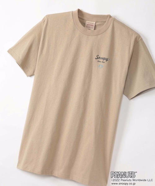 PEANUTS(ピーナッツ)の「【OUTDOOR PRODUCTS/アウトドアプロダクツ】【PEANUTS/ピーナッツ】 スヌーピー オリジナルデザインTシャツ(Tシャツ/カットソー・メンズ・ホワイト系その他/ダークグリーン/ベージュ/ホワイト/ベージュ系その他/ピンク系その他/ブルー・SMALL/MEDIUM/X-LARGE/LARGE)」の4枚目の写真
