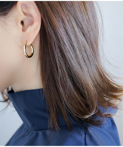 Meach.（ミーチ）の「【Meach.】シルバー925フープピアス/マーキス/ゴールド/シルバー（ピアス（両耳用）・レディース・A/B/C/D/F/E/G/J/H/I・FREE）」の6枚目の写真