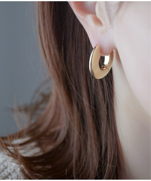 Meach.（ミーチ）の「【Meach.】シルバー925フープピアス/マーキス/ゴールド/シルバー（ピアス（両耳用）・レディース・A/B/C/D/F/E/G/J/H/I・FREE）」の8枚目の写真