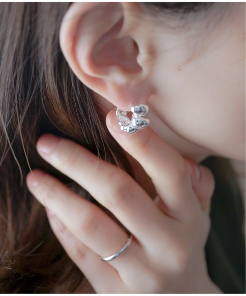 Meach.（ミーチ）の「【Meach.】シルバー925フープピアス/マーキス/ゴールド/シルバー（ピアス（両耳用）・レディース・A/B/C/D/F/E/G/J/H/I・FREE）」の9枚目の写真