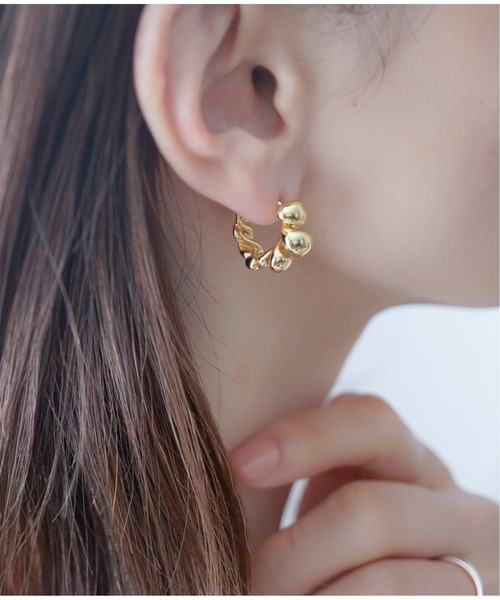 Meach.（ミーチ）の「【Meach.】シルバー925フープピアス/マーキス/ゴールド/シルバー（ピアス（両耳用）・レディース・A/B/C/D/F/E/G/J/H/I・FREE）」の10枚目の写真