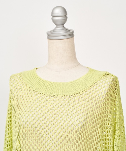 AS KNOW AS PINKY（アズノゥアズピンキー）の「重ねて見せてメッシュプルオーバー（ニット/セーター・レディース・ブラック/ベージュ/ライム/ライトブルー・FREE）」の15枚目の写真