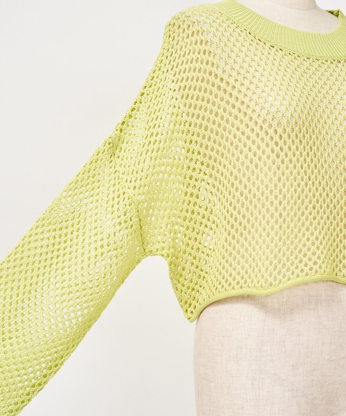 AS KNOW AS PINKY（アズノゥアズピンキー）の「重ねて見せてメッシュプルオーバー（ニット/セーター・レディース・ブラック/ベージュ/ライム/ライトブルー・FREE）」の18枚目の写真
