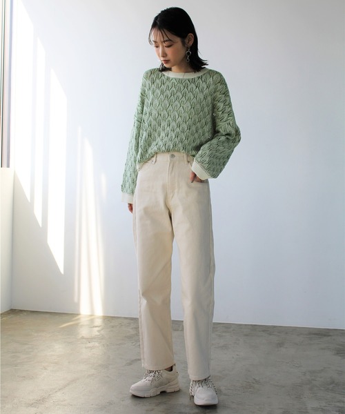 GeeRA(ジーラ)の「美ラインストレートパンツ(その他パンツ・レディース・ブルー/ブラック系その他/アイボリー/ブルー系その他・MEDIUM)」の8枚目の写真