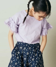 a.v.v（アーヴェヴェ）の「[100-130]アイスタッチフリルスリーブTシャツ（Tシャツ/カットソー・キッズ）」