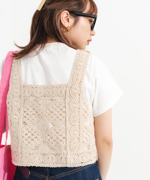 nemne store(ネンネストア)の「【2点セット】アソートかぎ針ビスチェ+Tシャツセット(ニット/セーター・レディース・ブラック/オレンジ/ブルー/キナリ・フリー)」の22枚目の写真