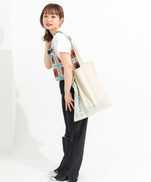nemne store リボンビスチェシャツ セール】【2点セット】アソートかぎ針ビスチェ＋Tシャツセット