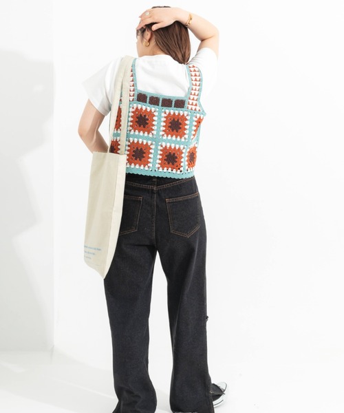 nemne store リボンビスチェシャツ セール】【2点セット】アソートかぎ針ビスチェ＋Tシャツセット