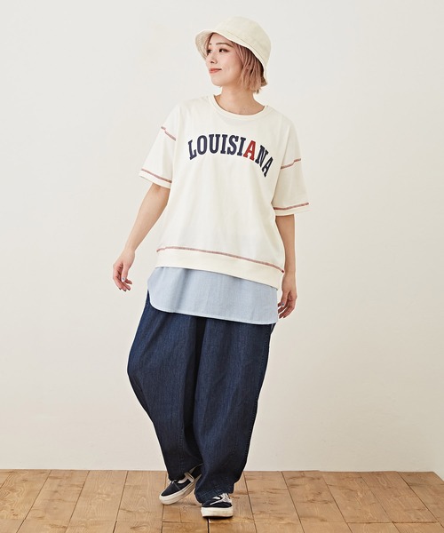 CUBE SUGAR(キューブシュガー)の「6.5ozデニムヒッコリーバルーンパンツ(デニムパンツ・レディース・インディゴブルー/ストライプ・M)」の7枚目の写真