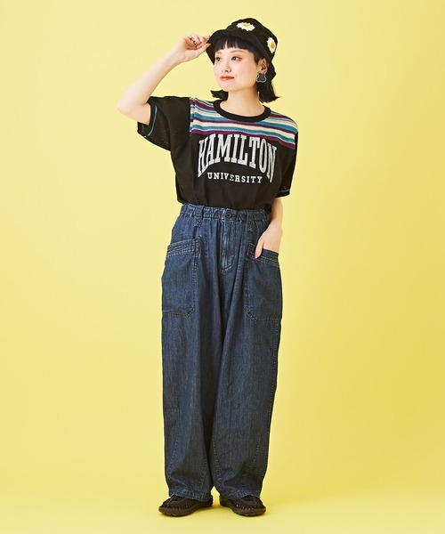 CUBE SUGAR(キューブシュガー)の「6.5ozデニムヒッコリーバルーンパンツ(デニムパンツ・レディース・インディゴブルー/ストライプ・M)」の14枚目の写真