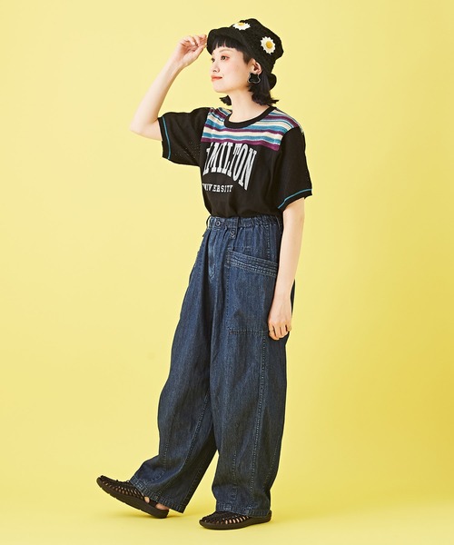 CUBE SUGAR(キューブシュガー)の「6.5ozデニムヒッコリーバルーンパンツ(デニムパンツ・レディース・インディゴブルー/ストライプ・M)」の15枚目の写真