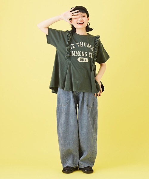 CUBE SUGAR(キューブシュガー)の「6.5ozデニムヒッコリーバルーンパンツ(デニムパンツ・レディース・インディゴブルー/ストライプ・M)」の19枚目の写真