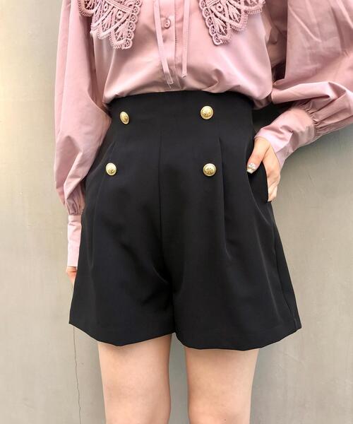 INGNI（イング）の「金ボタンハイウエストキュロットパンツ(セットアップ対応)（その他パンツ・レディース・ネイビー/ブラック/ライトベージュ・FREE）」の8枚目の写真