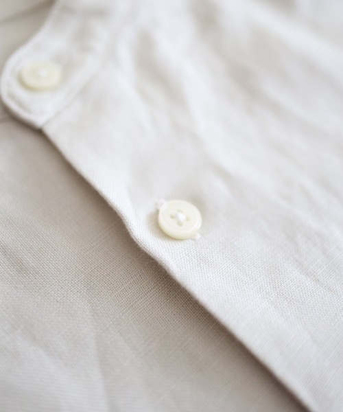y/m by kitsune(イムバイキツネ)の「リネンレーヨンバンドカラーシャツ(シャツ/ブラウス・メンズ・ベージュ/ネイビー・LARGE/MEDIUM)」の16枚目の写真