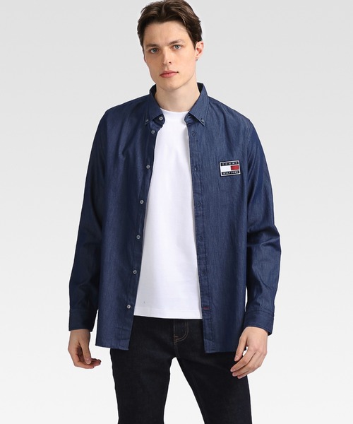 TOMMY HILFIGER(トミーヒルフィガー)の「ボタンダウンデニムシャツ(シャツ/ブラウス・メンズ・ブルー・SMALL/MEDIUM/LARGE/X-LARGE)」の4枚目の写真