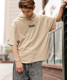 KANGOL × A.S.M コラボ 16/- USAコットン オーバーサイズ ボックスロゴ 刺繍 半袖 パーカー