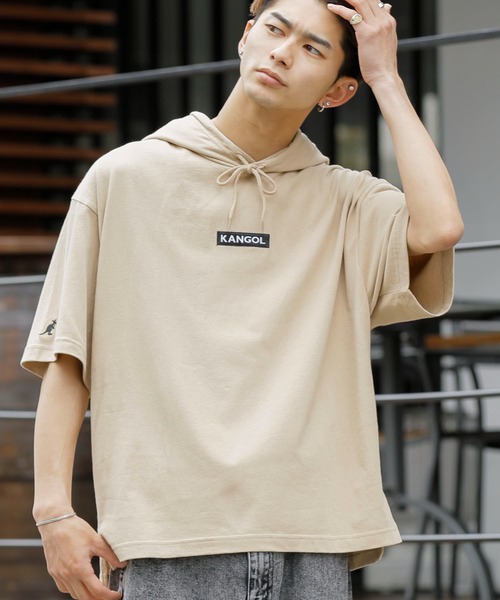 KANGOL(カンゴール)の「KANGOL × A.S.M コラボ 16/- USAコットン オーバーサイズ ボックスロゴ 刺繍 半袖 パーカー(パーカー・メンズ・ホワイト/ベージュ/ブラック/サックスブルー・FREE)」の16枚目の写真