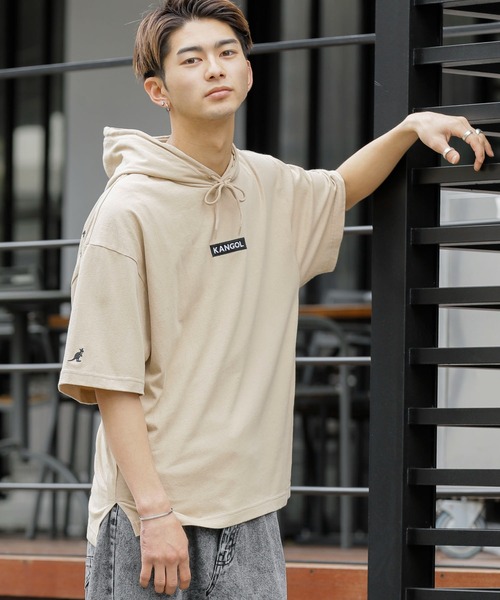 KANGOL(カンゴール)の「KANGOL × A.S.M コラボ 16/- USAコットン オーバーサイズ ボックスロゴ 刺繍 半袖 パーカー(パーカー・メンズ・ホワイト/ベージュ/ブラック/サックスブルー・FREE)」の18枚目の写真