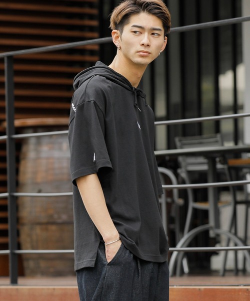 KANGOL(カンゴール)の「KANGOL × A.S.M コラボ 16/- USAコットン オーバーサイズ ボックスロゴ 刺繍 半袖 パーカー(パーカー・メンズ・ホワイト/ベージュ/ブラック/サックスブルー・FREE)」の12枚目の写真