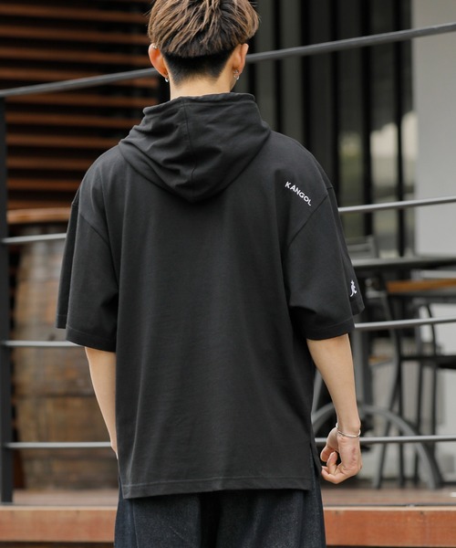 KANGOL(カンゴール)の「KANGOL × A.S.M コラボ 16/- USAコットン オーバーサイズ ボックスロゴ 刺繍 半袖 パーカー(パーカー・メンズ・ホワイト/ベージュ/ブラック/サックスブルー・FREE)」の14枚目の写真
