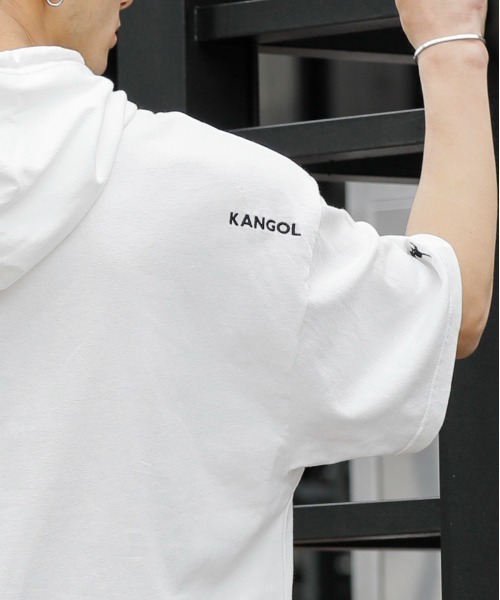 KANGOL(カンゴール)の「KANGOL × A.S.M コラボ 16/- USAコットン オーバーサイズ ボックスロゴ 刺繍 半袖 パーカー(パーカー・メンズ・ホワイト/ベージュ/ブラック/サックスブルー・FREE)」の9枚目の写真